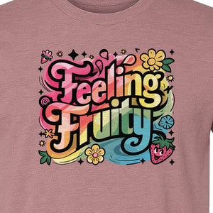 Feeling Fruity Pride T-Shirt, Retro Floral Rainbow Graphic for LGBTQ Community Celebrations
