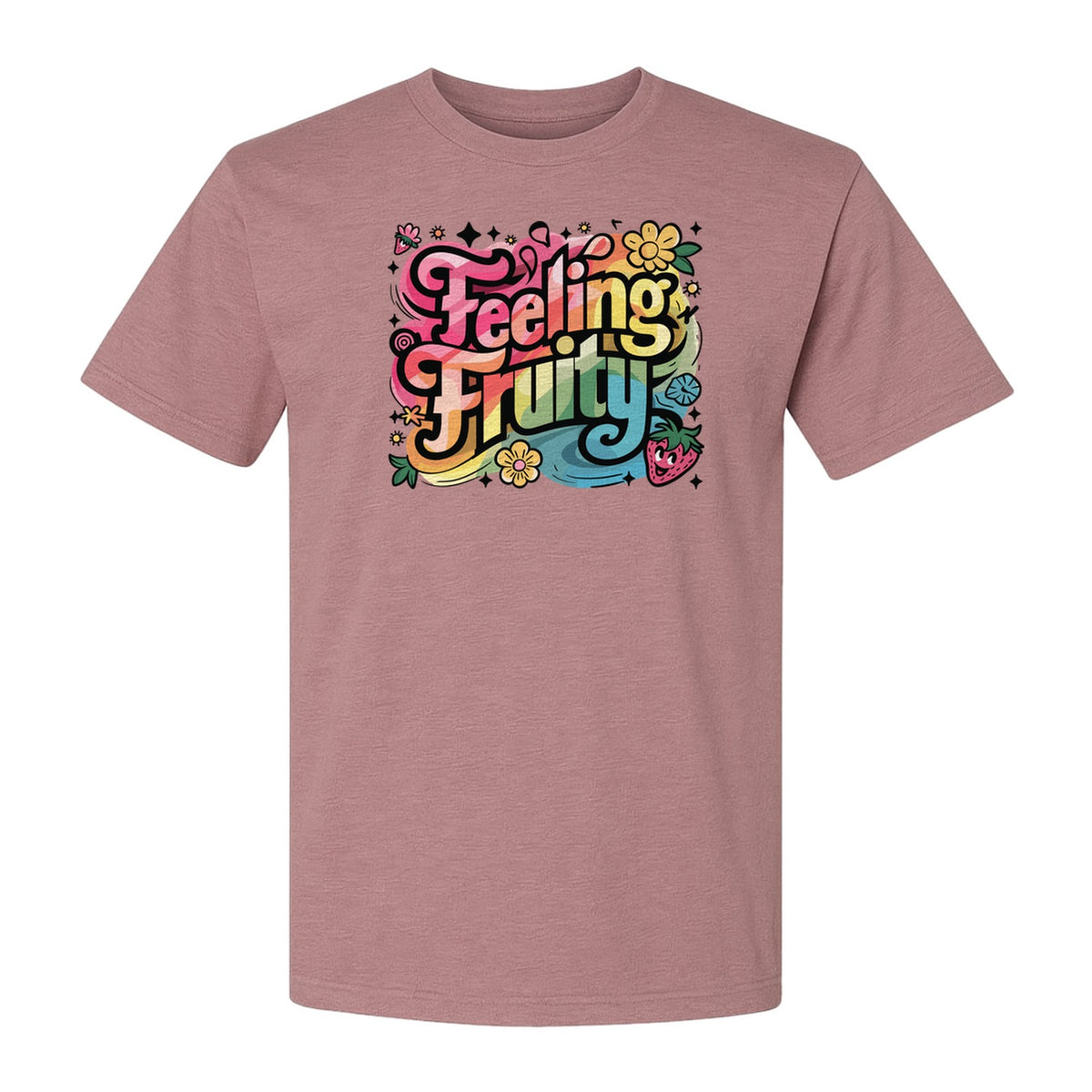Feeling Fruity Pride T-Shirt, Retro Floral Rainbow Graphic for LGBTQ Community Celebrations