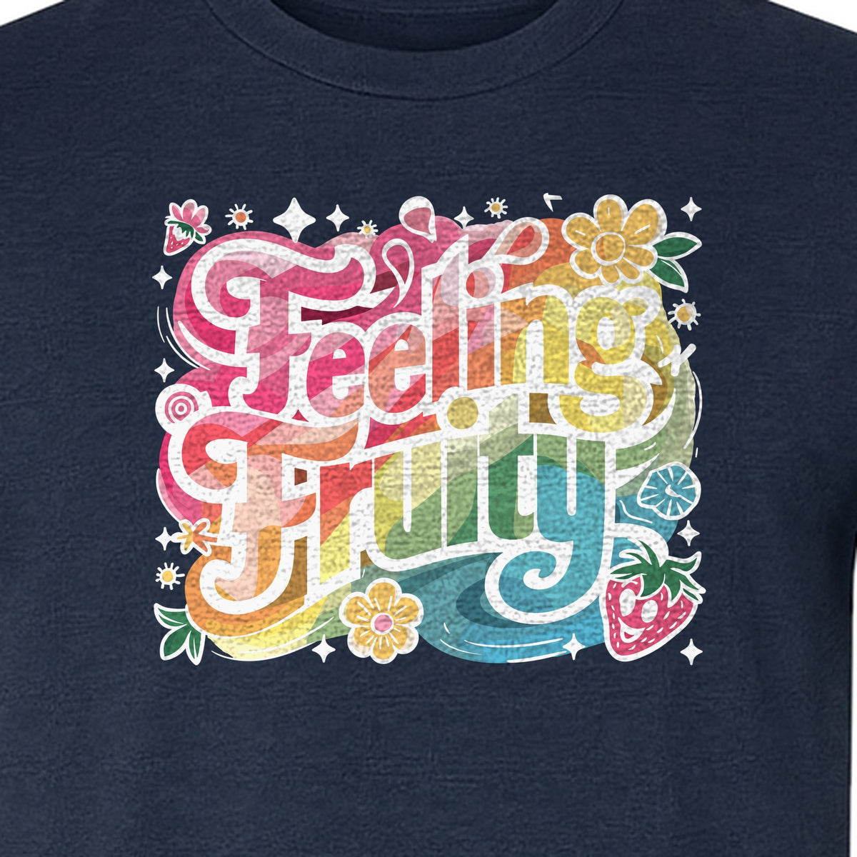 Feeling Fruity Pride T-Shirt, Retro Floral Rainbow Graphic for LGBTQ Community Celebrations