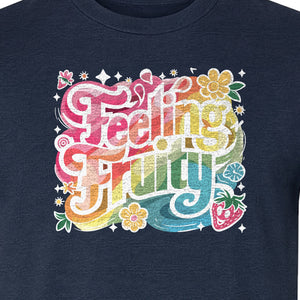 Feeling Fruity Pride T-Shirt, Retro Floral Rainbow Graphic for LGBTQ Community Celebrations