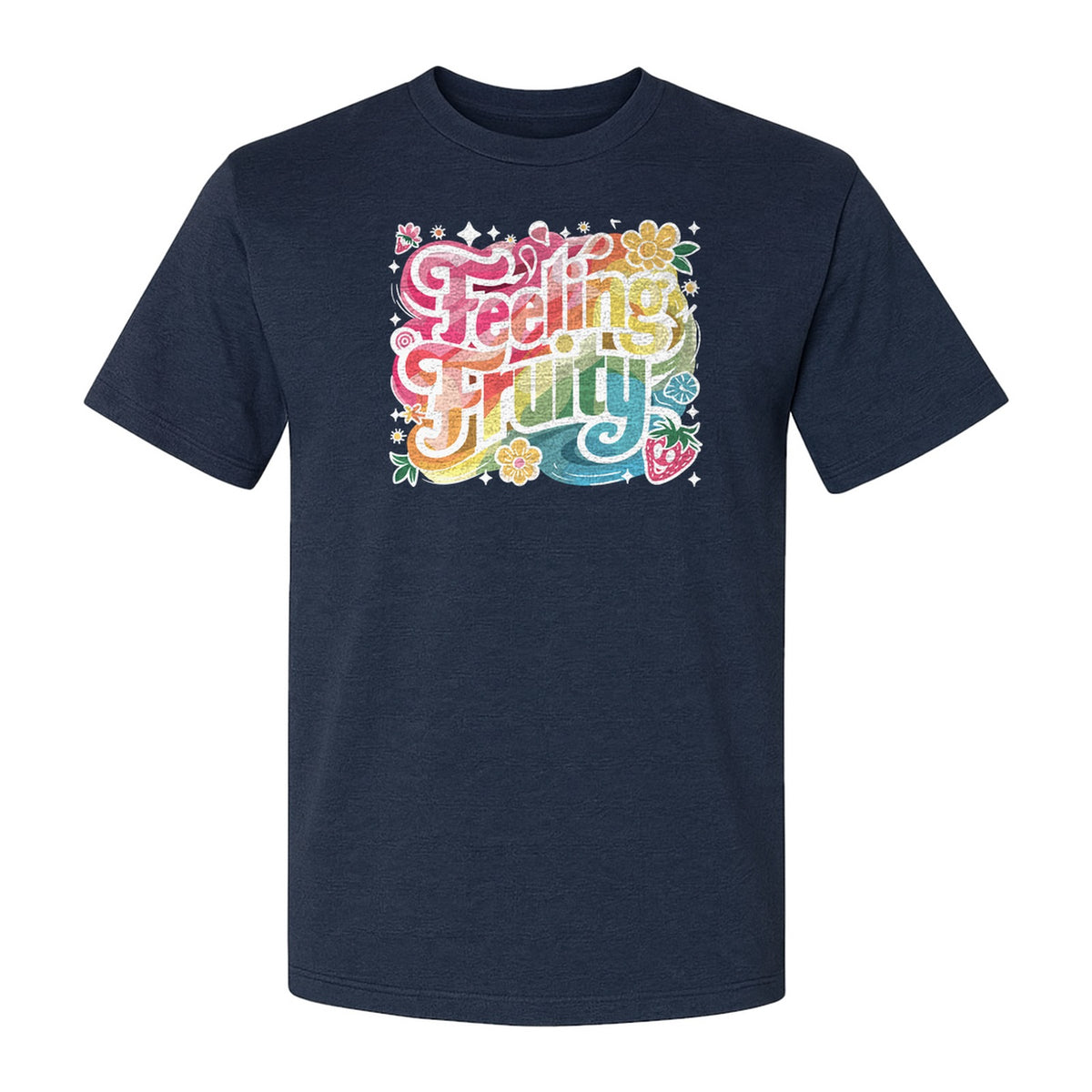 Feeling Fruity Pride T-Shirt, Retro Floral Rainbow Graphic for LGBTQ Community Celebrations