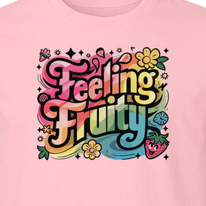 Feeling Fruity Pride T-Shirt, Retro Floral Rainbow Graphic for LGBTQ Community Celebrations