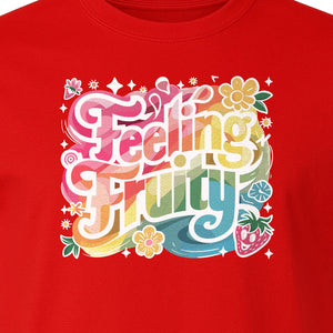 Feeling Fruity Pride T-Shirt, Retro Floral Rainbow Graphic for LGBTQ Community Celebrations