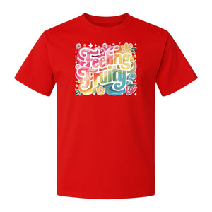 Feeling Fruity Pride T-Shirt, Retro Floral Rainbow Graphic for LGBTQ Community Celebrations