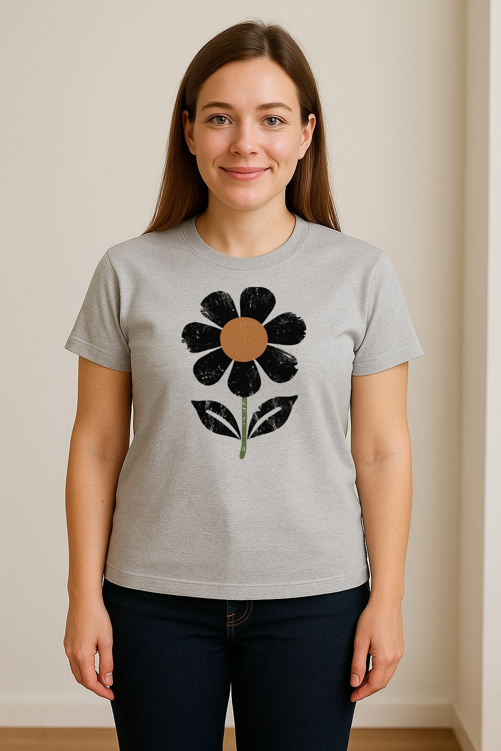 Flower T-Shirt, Distressed White Daisy Botanical Graphic Tee for Plant Lovers and Garden Gifts