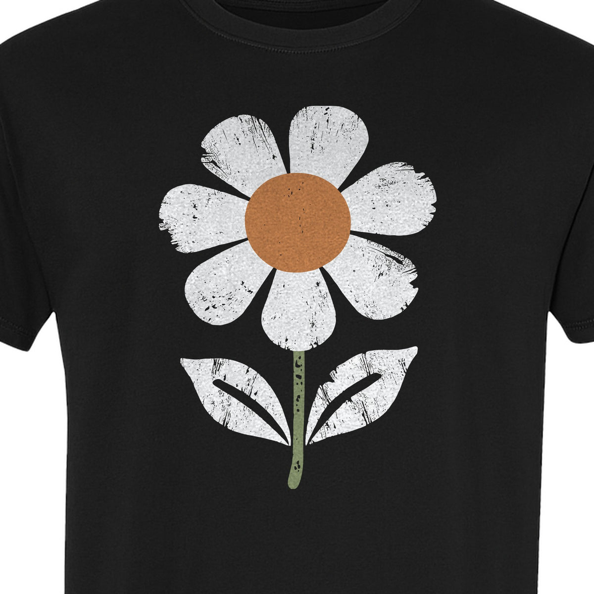 Flower T-Shirt, Distressed White Daisy Botanical Graphic Tee for Plant Lovers and Garden Gifts