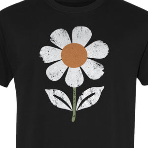 Flower T-Shirt, Distressed White Daisy Botanical Graphic Tee for Plant Lovers and Garden Gifts