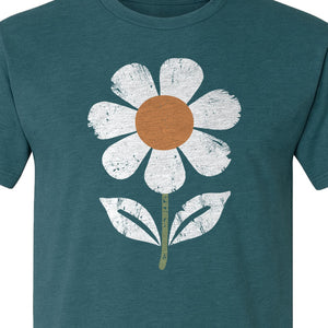 Flower T-Shirt, Distressed White Daisy Botanical Graphic Tee for Plant Lovers and Garden Gifts