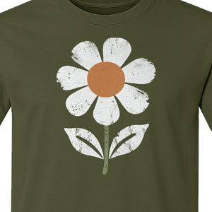Flower T-Shirt, Distressed White Daisy Botanical Graphic Tee for Plant Lovers and Garden Gifts