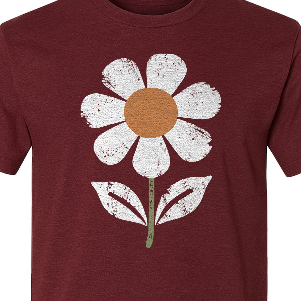 Flower T-Shirt, Distressed White Daisy Botanical Graphic Tee for Plant Lovers and Garden Gifts