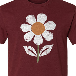 Flower T-Shirt, Distressed White Daisy Botanical Graphic Tee for Plant Lovers and Garden Gifts