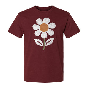 Flower T-Shirt, Distressed White Daisy Botanical Graphic Tee for Plant Lovers and Garden Gifts