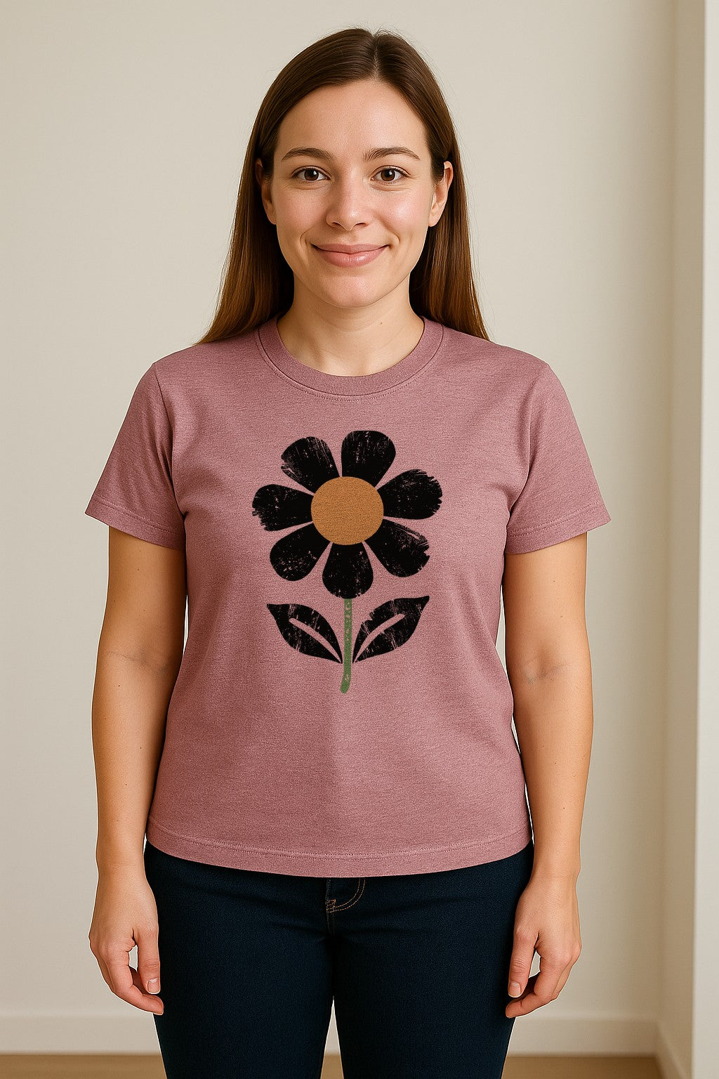 Flower T-Shirt, Distressed White Daisy Botanical Graphic Tee for Plant Lovers and Garden Gifts
