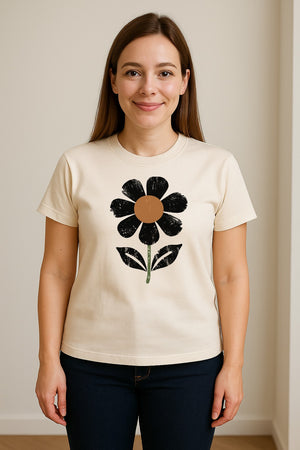 Flower T-Shirt, Distressed White Daisy Botanical Graphic Tee for Plant Lovers and Garden Gifts