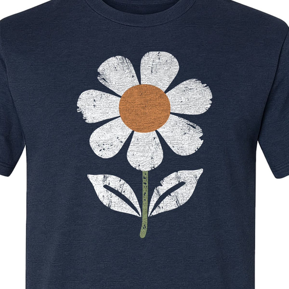 Flower T-Shirt, Distressed White Daisy Botanical Graphic Tee for Plant Lovers and Garden Gifts