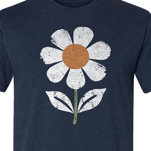 Flower T-Shirt, Distressed White Daisy Botanical Graphic Tee for Plant Lovers and Garden Gifts