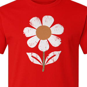 Flower T-Shirt, Distressed White Daisy Botanical Graphic Tee for Plant Lovers and Garden Gifts