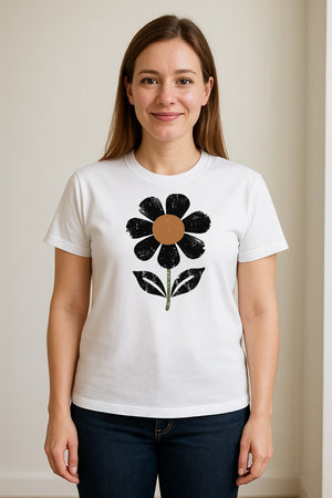 Flower T-Shirt, Distressed White Daisy Botanical Graphic Tee for Plant Lovers and Garden Gifts