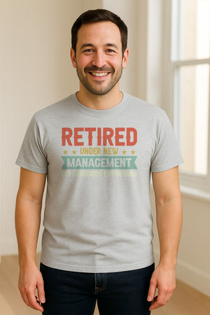 Grandpa T-Shirt, Retired Under New Management Design for Father's Day and Grandfather Gifts