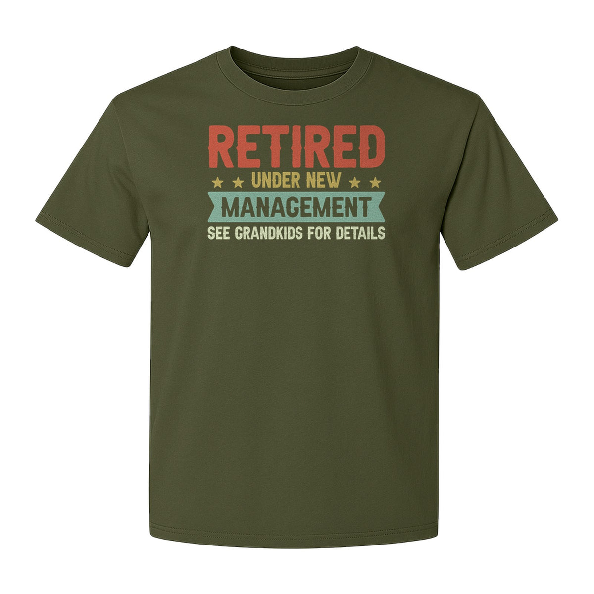 Grandpa T-Shirt, Retired Under New Management Design for Father's Day and Grandfather Gifts