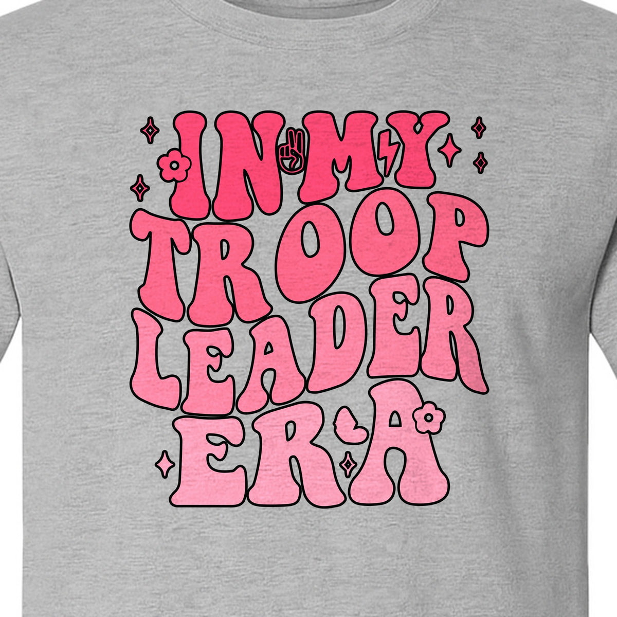 In My Troop Leader Era T-Shirt, Retro Bubbly Lettering Design for Summer Camp and Outdoor Adventure Groups
