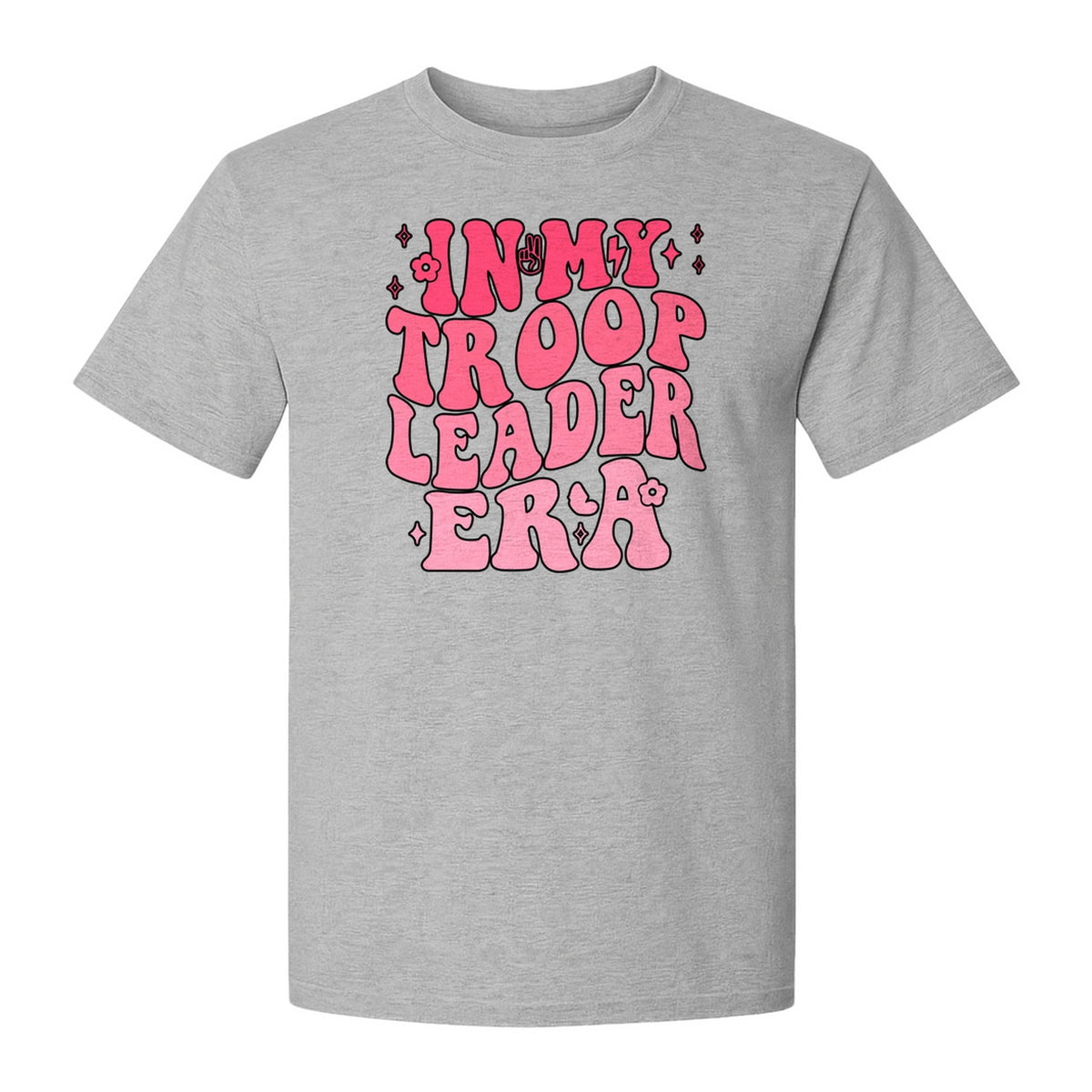 In My Troop Leader Era T-Shirt, Retro Bubbly Lettering Design for Summer Camp and Outdoor Adventure Groups