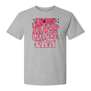 In My Troop Leader Era T-Shirt, Retro Bubbly Lettering Design for Summer Camp and Outdoor Adventure Groups