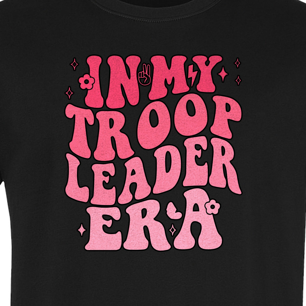 In My Troop Leader Era T-Shirt, Retro Bubbly Lettering Design for Summer Camp and Outdoor Adventure Groups