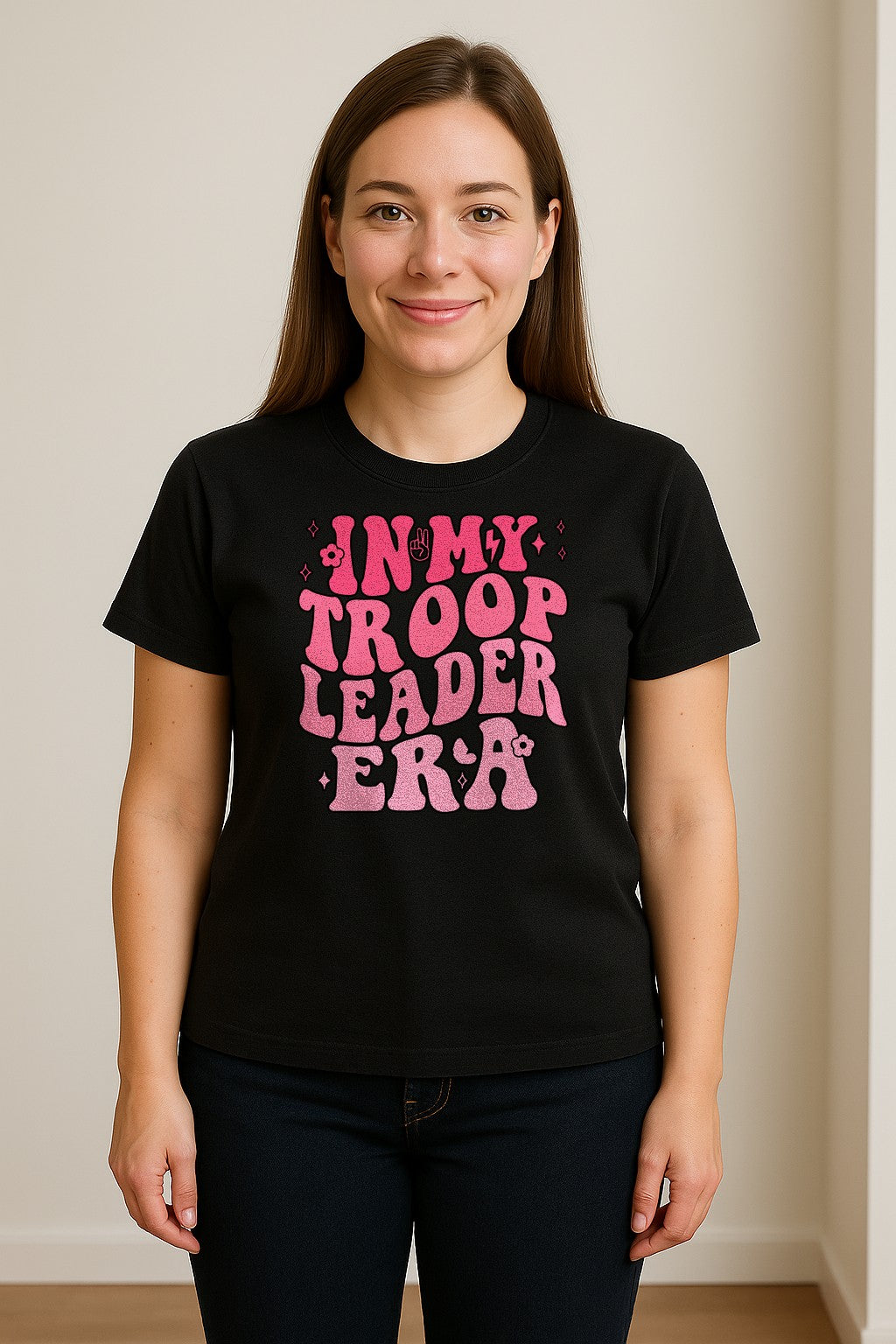 In My Troop Leader Era T-Shirt, Retro Bubbly Lettering Design for Summer Camp and Outdoor Adventure Groups