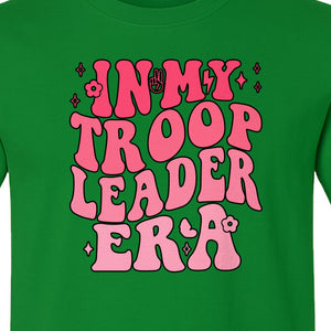 In My Troop Leader Era T-Shirt, Retro Bubbly Lettering Design for Summer Camp and Outdoor Adventure Groups