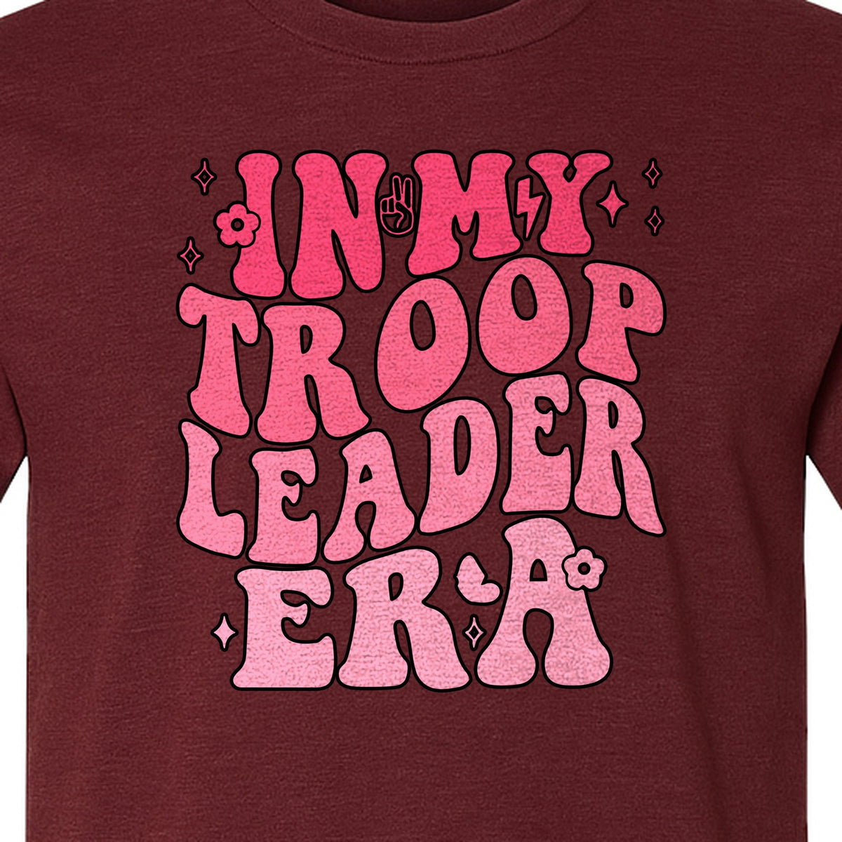 In My Troop Leader Era T-Shirt, Retro Bubbly Lettering Design for Summer Camp and Outdoor Adventure Groups
