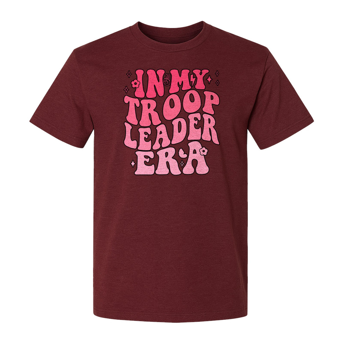 In My Troop Leader Era T-Shirt, Retro Bubbly Lettering Design for Summer Camp and Outdoor Adventure Groups