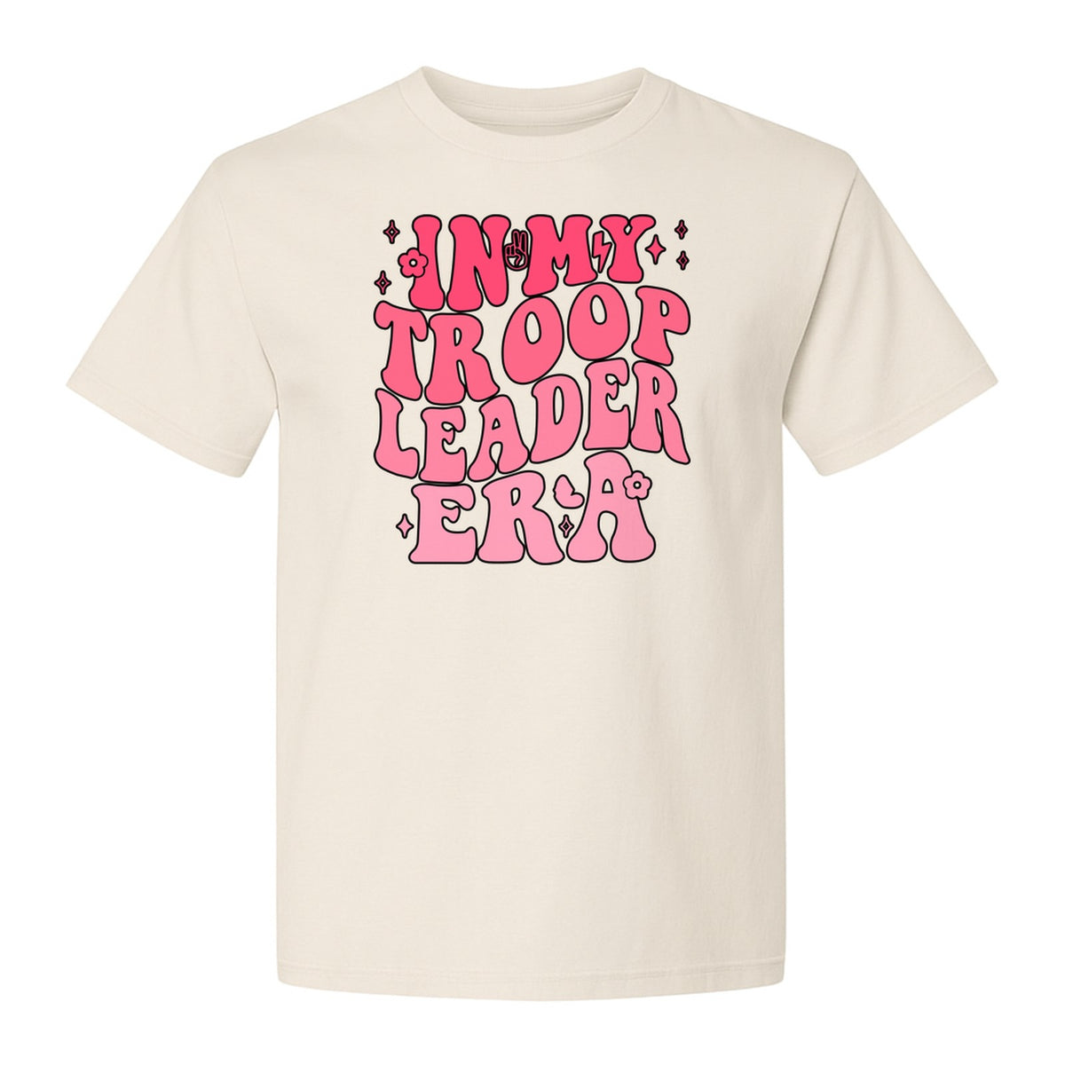 In My Troop Leader Era T-Shirt, Retro Bubbly Lettering Design for Summer Camp and Outdoor Adventure Groups