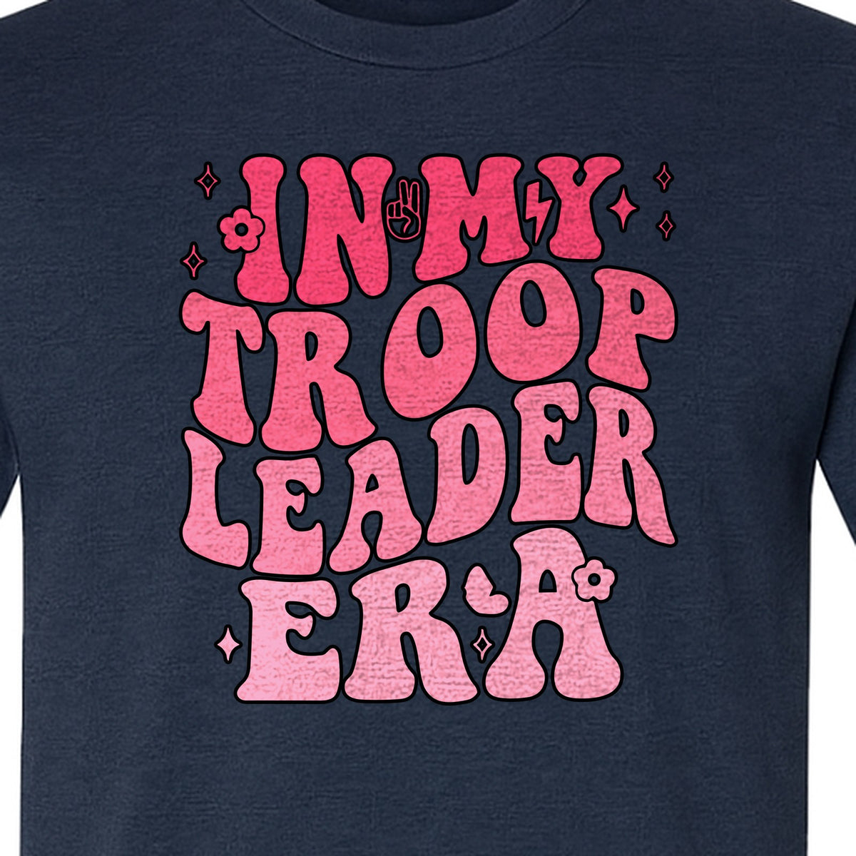 In My Troop Leader Era T-Shirt, Retro Bubbly Lettering Design for Summer Camp and Outdoor Adventure Groups