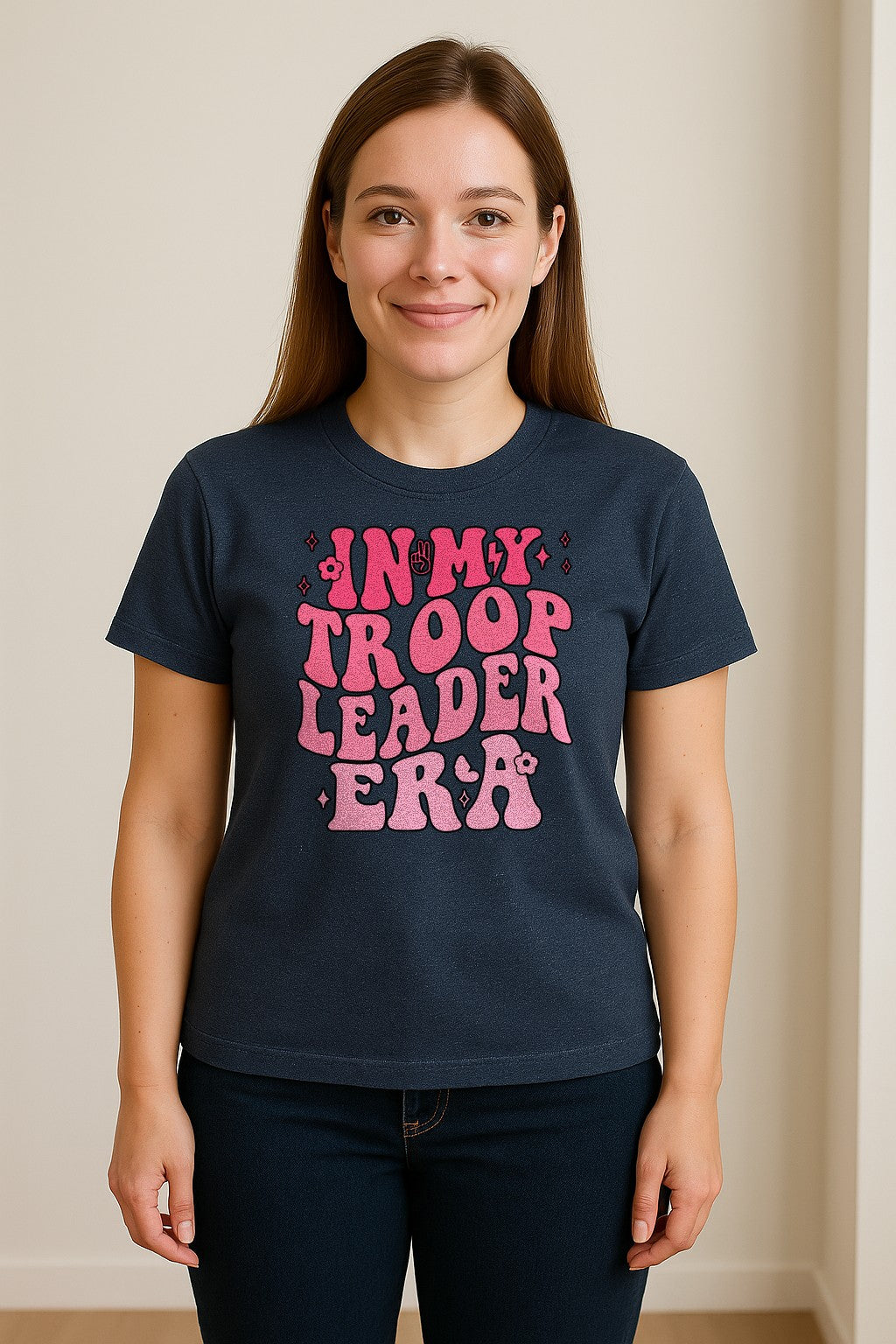 In My Troop Leader Era T-Shirt, Retro Bubbly Lettering Design for Summer Camp and Outdoor Adventure Groups