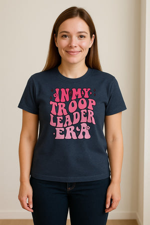 In My Troop Leader Era T-Shirt, Retro Bubbly Lettering Design for Summer Camp and Outdoor Adventure Groups