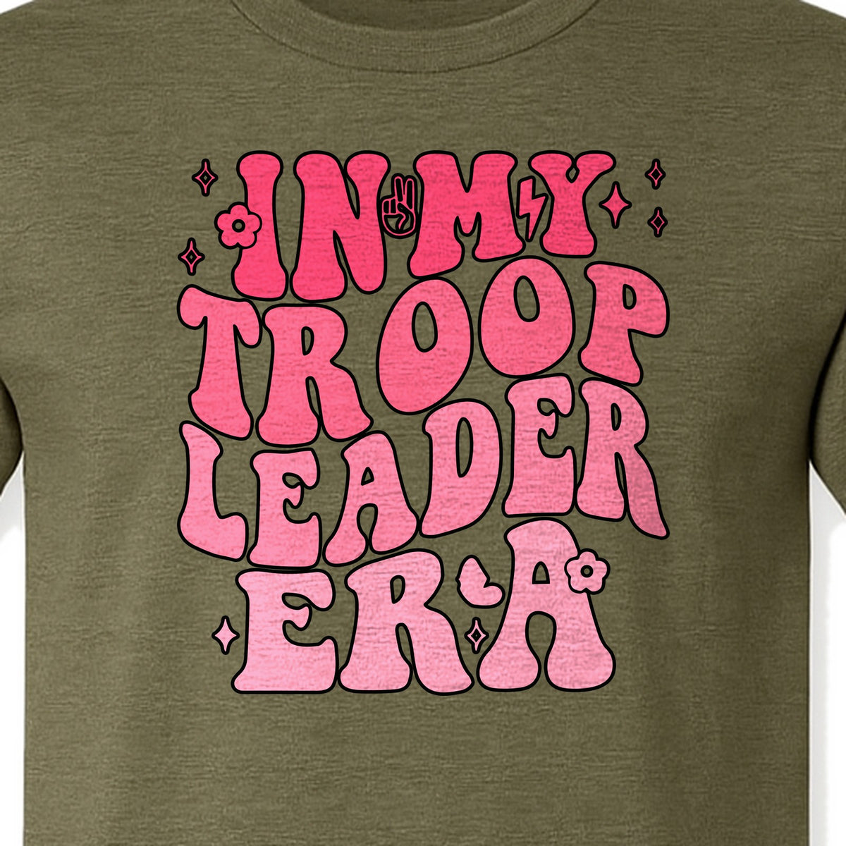 In My Troop Leader Era T-Shirt, Retro Bubbly Lettering Design for Summer Camp and Outdoor Adventure Groups