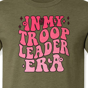 In My Troop Leader Era T-Shirt, Retro Bubbly Lettering Design for Summer Camp and Outdoor Adventure Groups