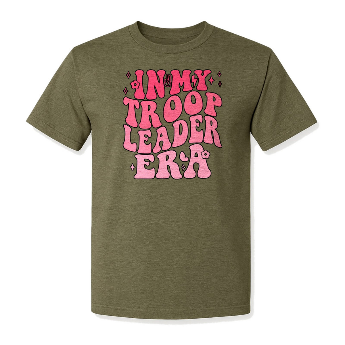 In My Troop Leader Era T-Shirt, Retro Bubbly Lettering Design for Summer Camp and Outdoor Adventure Groups