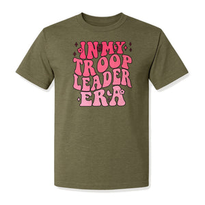 In My Troop Leader Era T-Shirt, Retro Bubbly Lettering Design for Summer Camp and Outdoor Adventure Groups