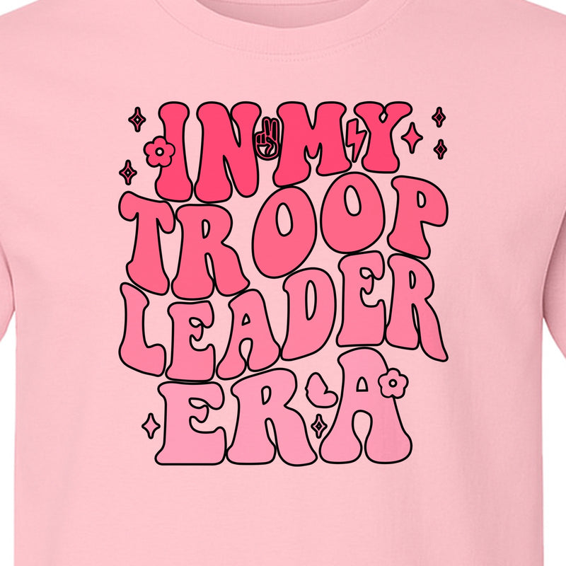 In My Troop Leader Era T-Shirt, Retro Bubbly Lettering Design for Summer Camp and Outdoor Adventure Groups