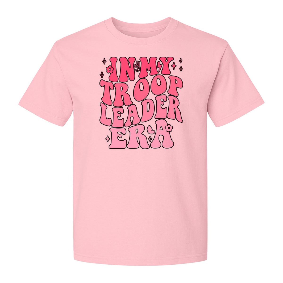 In My Troop Leader Era T-Shirt, Retro Bubbly Lettering Design for Summer Camp and Outdoor Adventure Groups