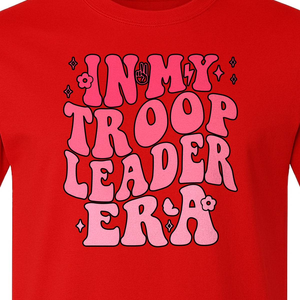 In My Troop Leader Era T-Shirt, Retro Bubbly Lettering Design for Summer Camp and Outdoor Adventure Groups