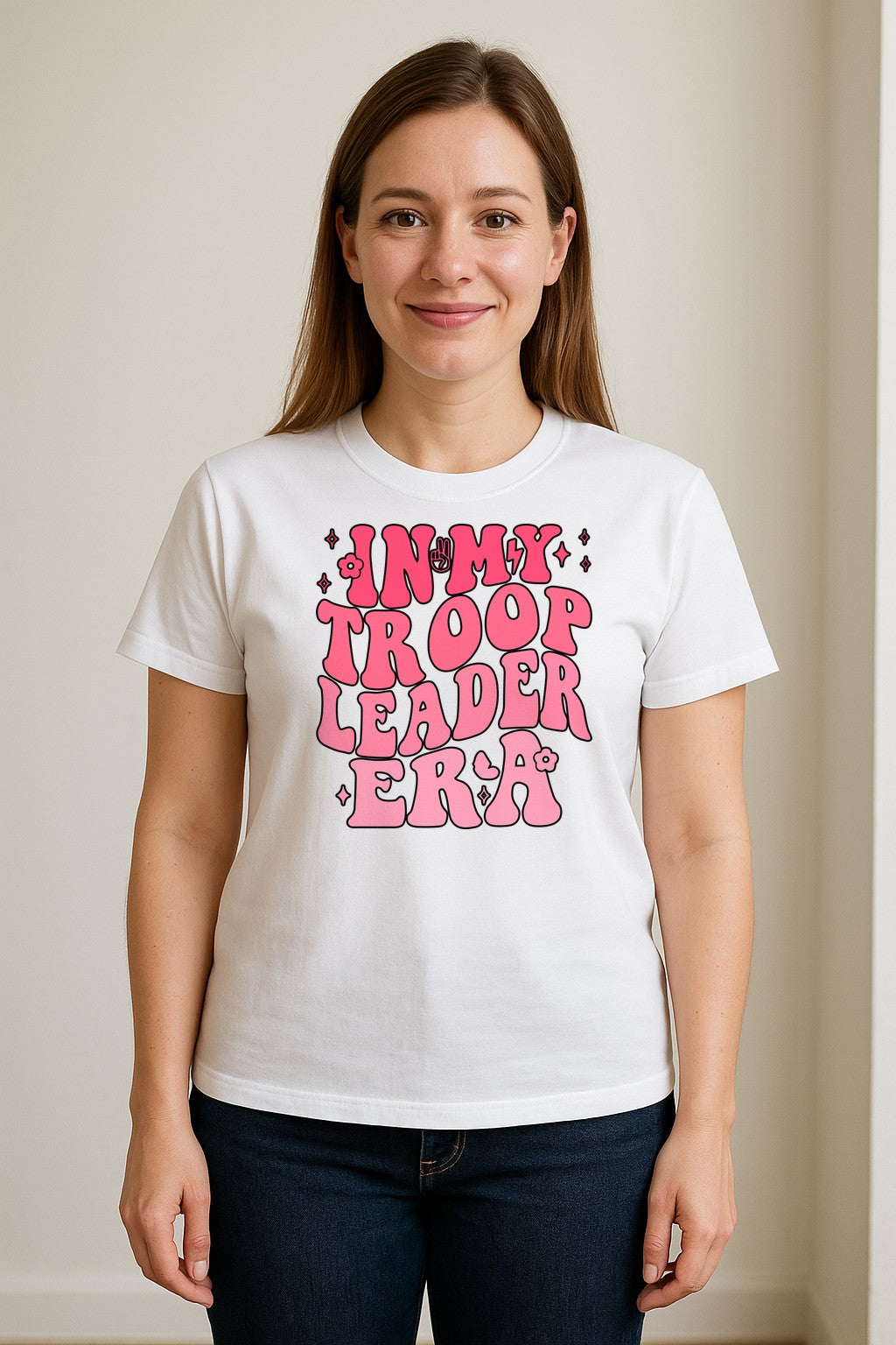 In My Troop Leader Era T-Shirt, Retro Bubbly Lettering Design for Summer Camp and Outdoor Adventure Groups