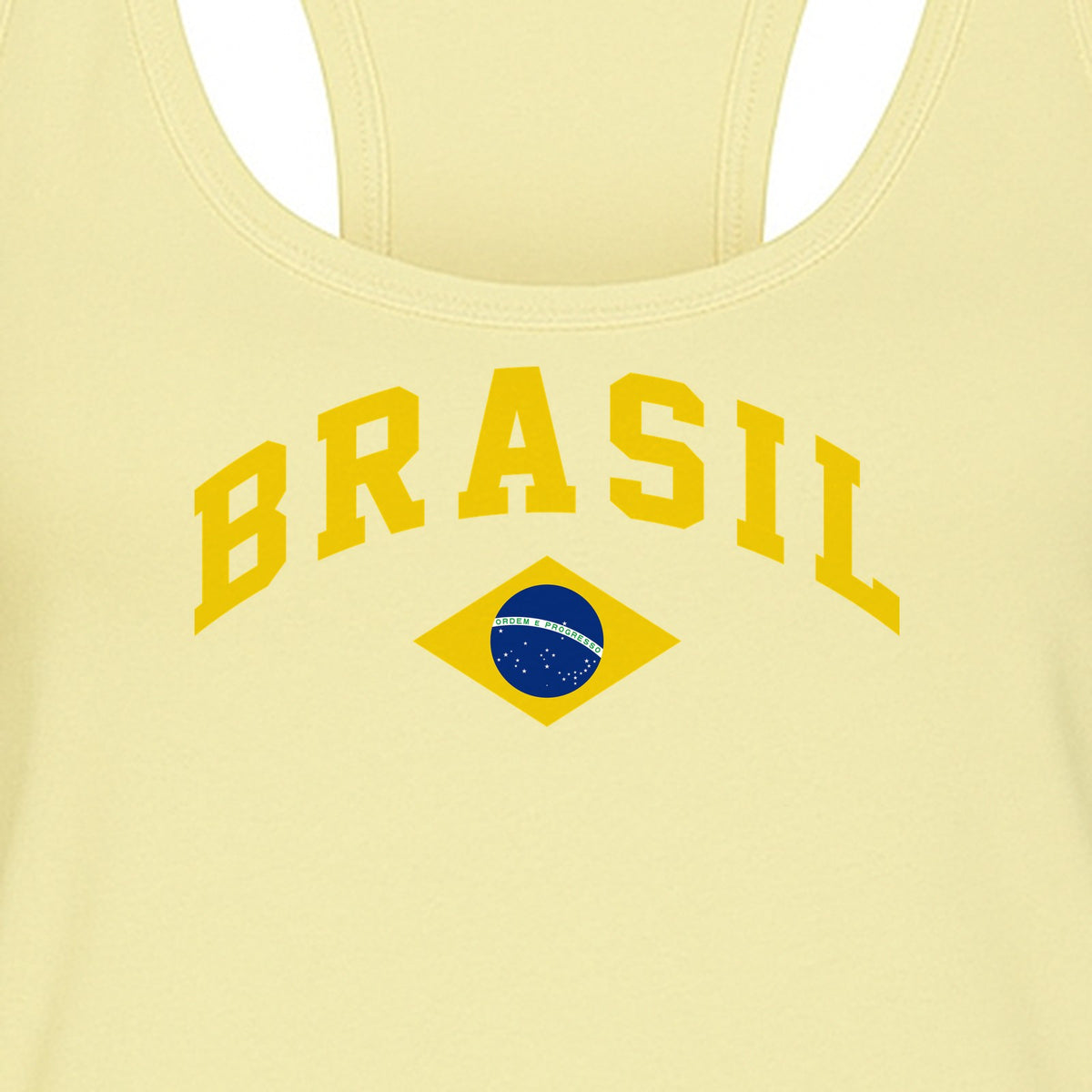 Brazil Flag Women's Racerback Tank Top, Brazilian Heritage Graphic for Cultural Celebrations and Summer Outings