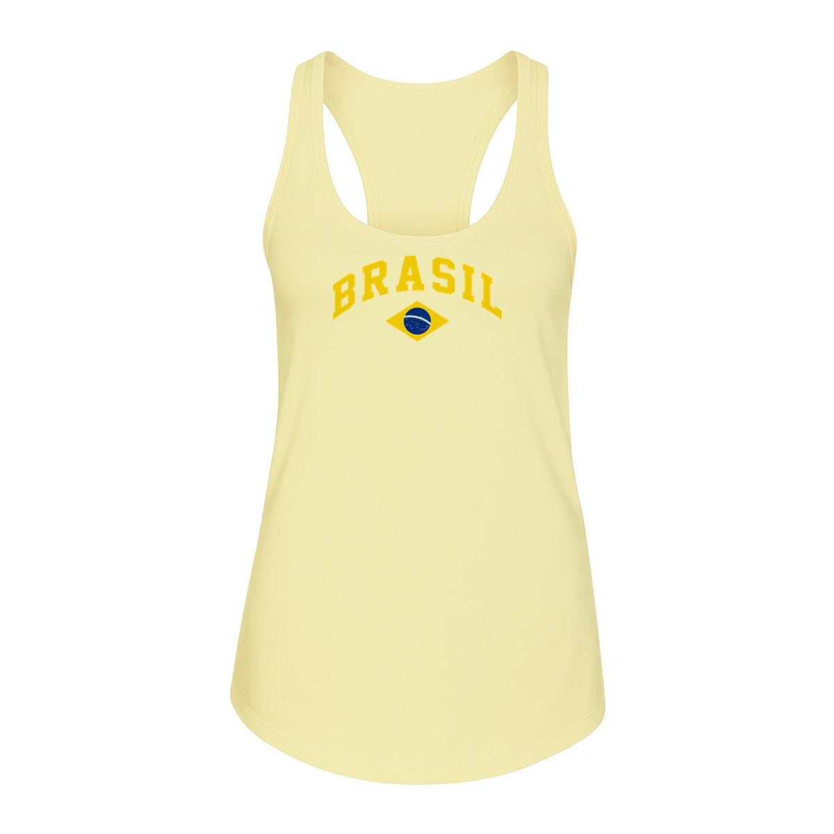 Brazil Flag Women's Racerback Tank Top, Brazilian Heritage Graphic for Cultural Celebrations and Summer Outings