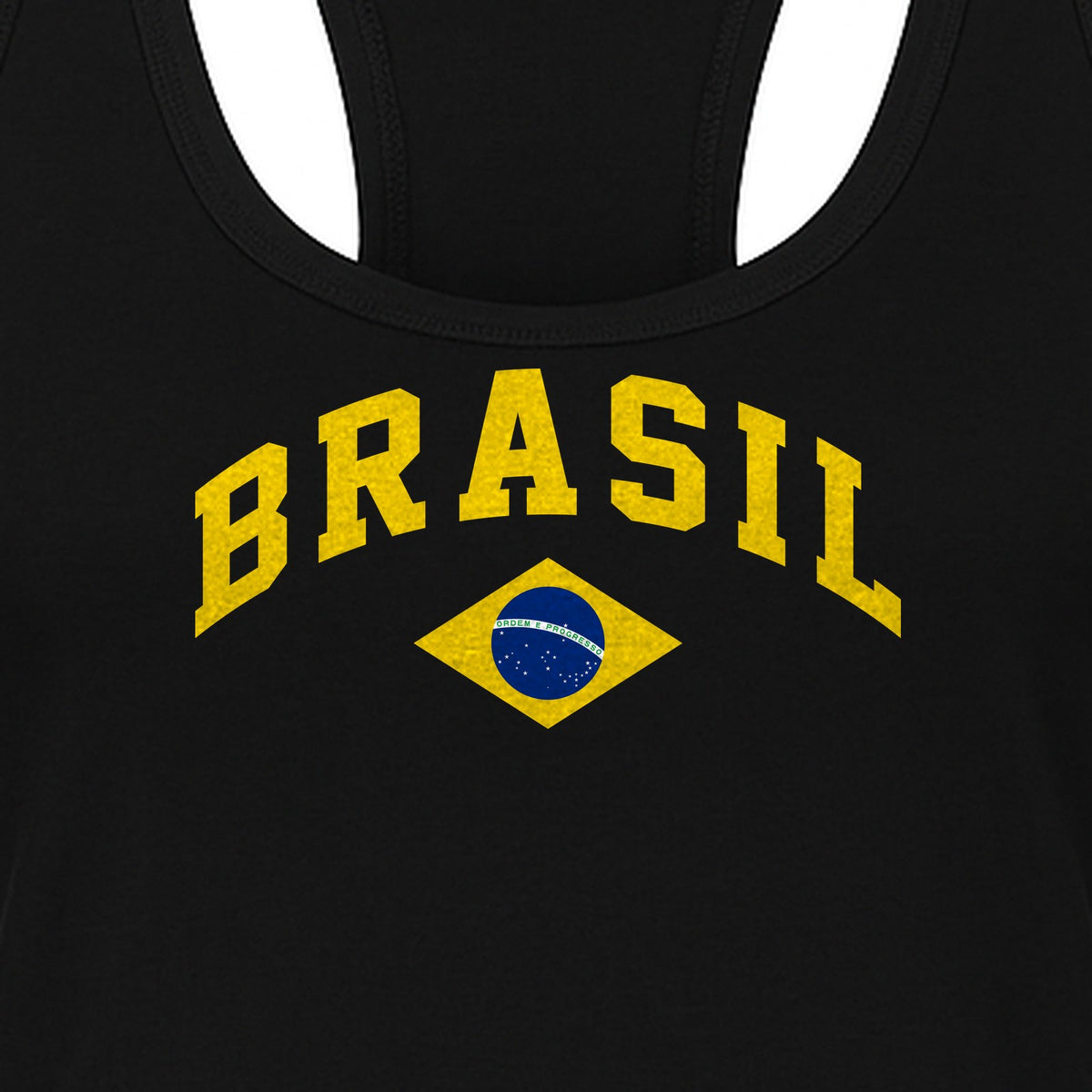 Brazil Flag Women's Racerback Tank Top, Brazilian Heritage Graphic for Cultural Celebrations and Summer Outings