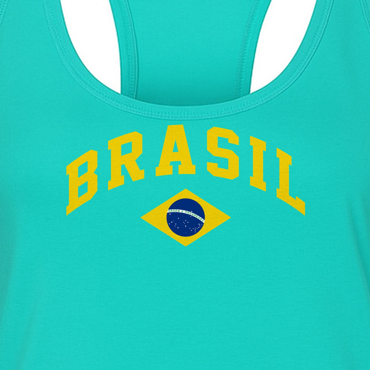 Brazil Flag Women's Racerback Tank Top, Brazilian Heritage Graphic for Cultural Celebrations and Summer Outings