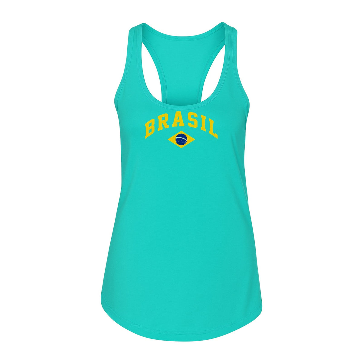 Brazil Flag Women's Racerback Tank Top, Brazilian Heritage Graphic for Cultural Celebrations and Summer Outings