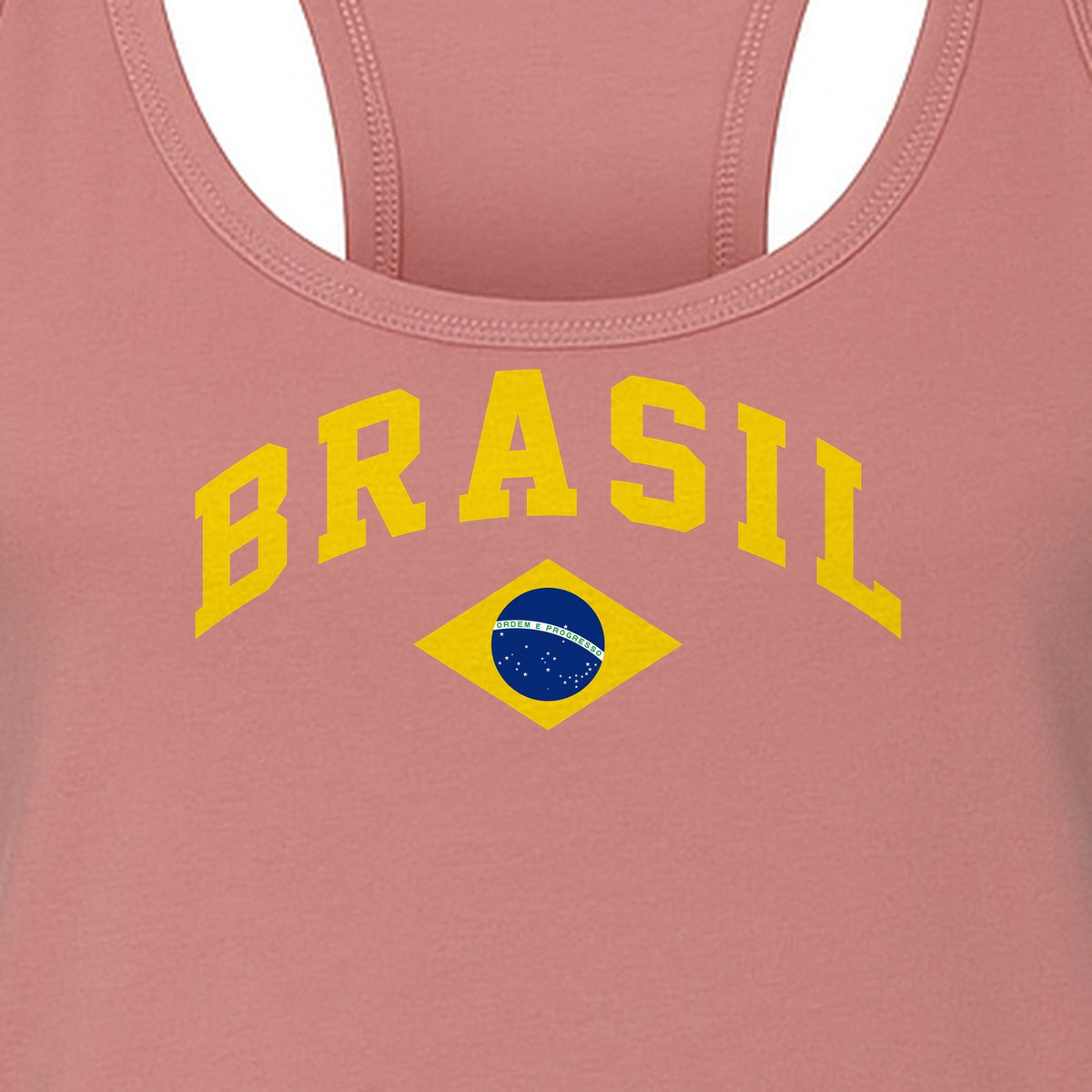 Brazil Flag Women's Racerback Tank Top, Brazilian Heritage Graphic for Cultural Celebrations and Summer Outings